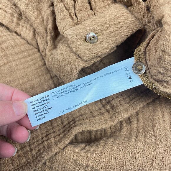 Eileen Fisher Organic Cotton Gauze Collar Lagenlook Button Up Size Small Petite - Picture 11 of 11